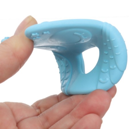 A set of silicone teeters "Blue Boxing", with a rattle, 4 pcs., In the case, crumb I-17