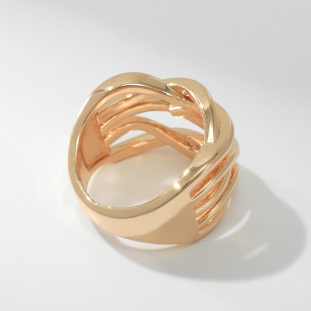 Ring Metal "Trend" triple interweaving, color gold, size 16-2