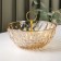 Glass vase for fruits with a holder, d = 22.5 cm, gold color