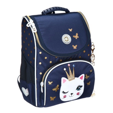 School standard, 33 x 25 x 13 cm, Grizzly, + bag for shoes, plush, blue-1
