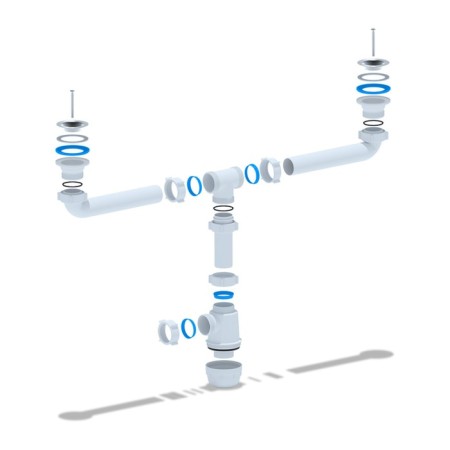 Siphon for washing "Ani Plast" A3000, 1 1/2 "x 40 mm, double-1