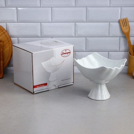 Salad bowl, with a stand, 1.2 l, porcelain, Iran-4