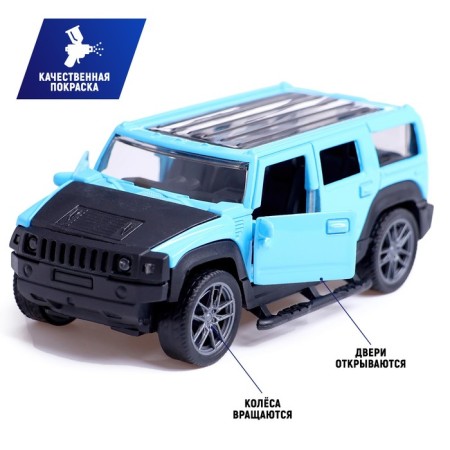 Autograd Metal Metal "Jeep", 1:36, inertia, doors open, blue color-2