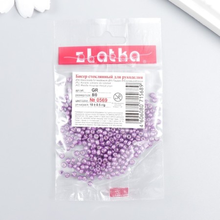Beads "Zlatka" 08/0, 3 mm, 10 g 0569 violet-2