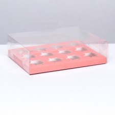 Box for 12 cupcakes, pink 34.7 × 26.3 × 10 cm