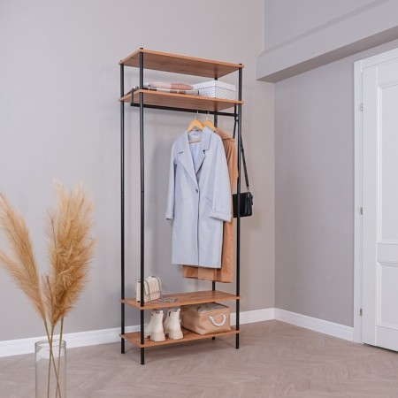 The rack "NOT CADER", a metal frame, 82.5 × 206.5 × 36.5 cm, black