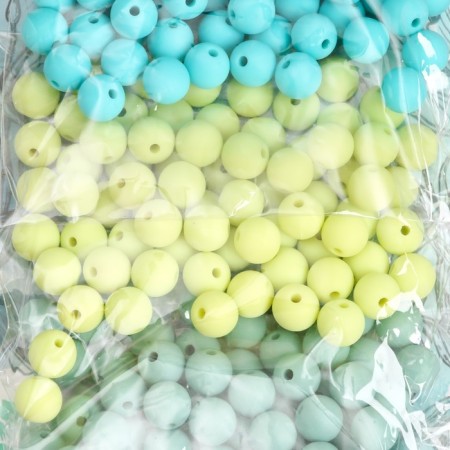 A set of beads for creativity plastic "Forest and water" d = 0.8 cm 4 colors x 20 g-1