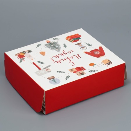 Box for Khugge confectionery, 17 x 20 x 6 cm, New Year-3