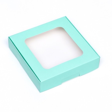 Self -charged box with a window, mint, 13 x 13 x 3 cm-1