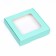 Self -charged box with a window, mint, 13 x 13 x 3 cm