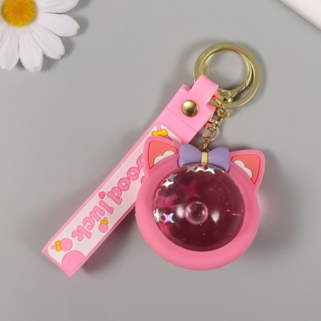 Trick rubber with carbine, strap "Moon Cat" Water with sparkles 6.5x6x4 cm-2