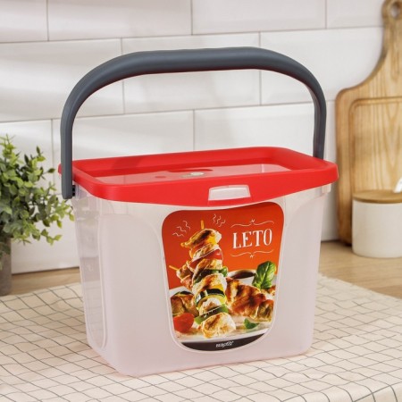 LETO barbecue container, 6 l, red color