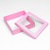The box is folding, the lid is, pink, with a window 30 x 30 x 8 cm