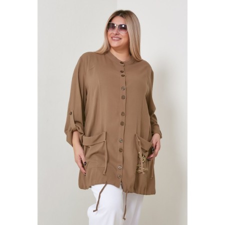 Women's tunic, size 56, khaki color-1