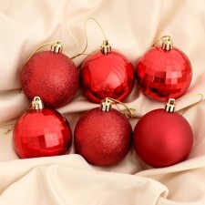 Set of balls plastic D-6 cm, 20 pcs Tomiris Red Red