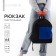 School backpack on lightning, black/blue color