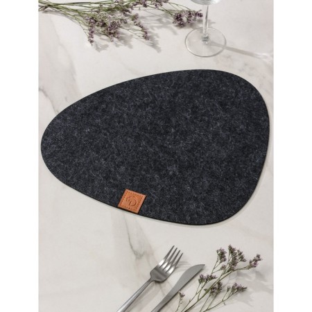 Serving napkin on the table "Gray", 33.5 × 38.4 cm, thickness 4 mm, color black-1