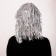 Carnival wig "Rain", 35 cm, silver color