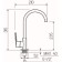 Kitchen mixer "RMS" SL134-017F, single-leaf, cartridge 35 mm, brass, chrome