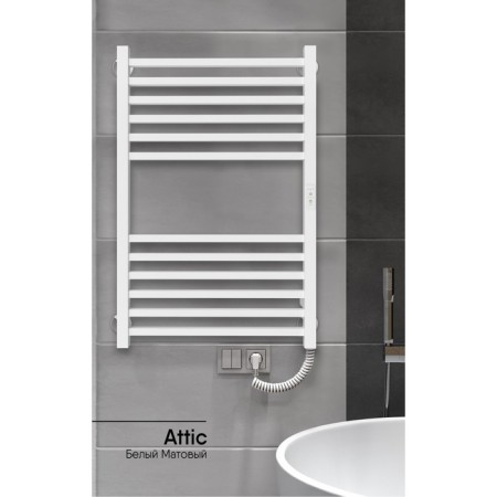 Electric towel Indigo Attic, 800x500 mm, timer, hidden installation, white-2