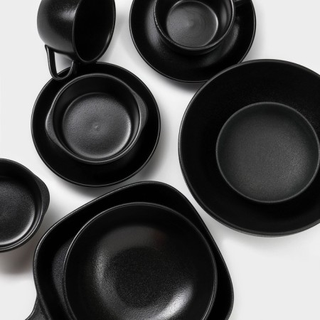 A set of ceramic dishes for feeding Magistro Carbon, 200 ml, 11.5 × 10.3 cm, 2 pcs-7