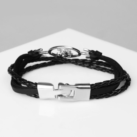 Male Bracelet “Attack” Scorpio, black color with silver, 20.5 cm-1