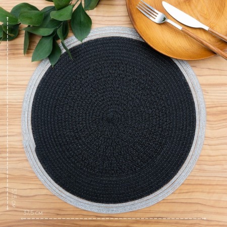 Serving napkin on the table "Lana", d = 38 cm, black color-8