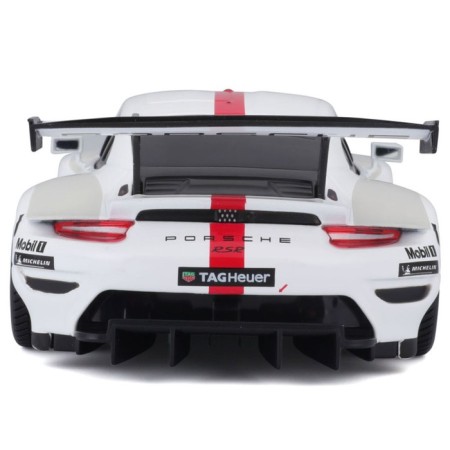 Racing machine BBURAGO Porsche 911 RSR, DIE-CAST, 1:24, White color, opening doors-3