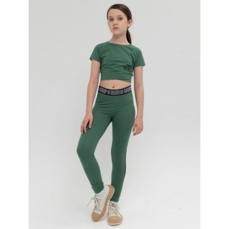 Брюки для девочек, рост 152 см, цвет хаки