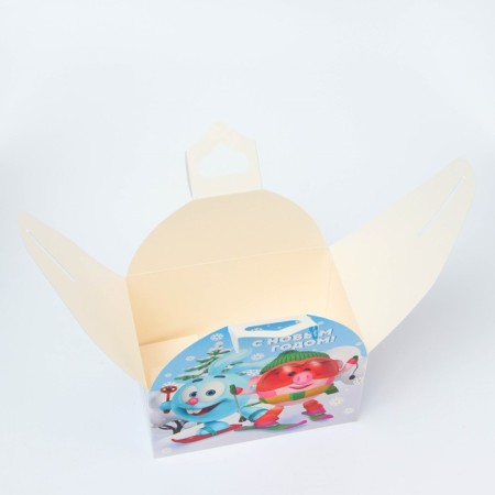 New Year. Gift box New Year's chest "Smeshariki" License 18.5 x 12.5 x 16.5 cm (+5.5 cm).-3
