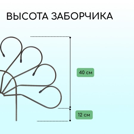 Decorative fence, 62 × 450 cm, 5 sections, metal, bronze, “peacock”, Greengo-2