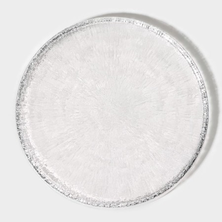 Glass dessert plate with the side "Nuuk", D = 21 cm-1