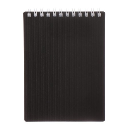 Notepad A6, 80 sheets of a cage, on the row of Velvet black, plastic cover, microperciet