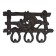 Blumen Haus hanger "Ranch", wall, decorative, 3 hooks, 16x25x3 cm