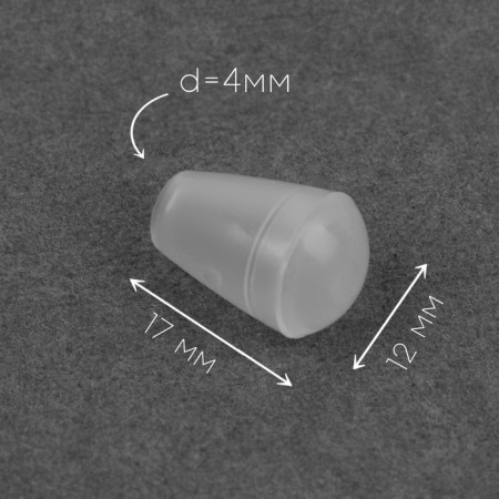 Tip for the cord, D = 4 mm, 17 × 12 mm, 100 pcs, the color is transparent-1