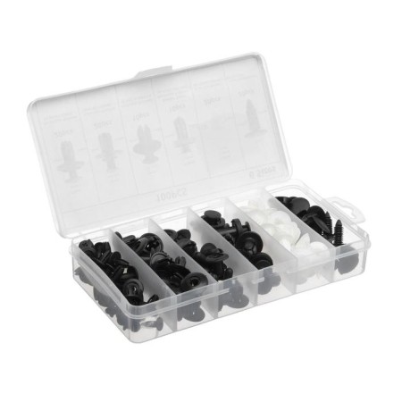 Clips and fasteners, 6 types, set 100 pcs