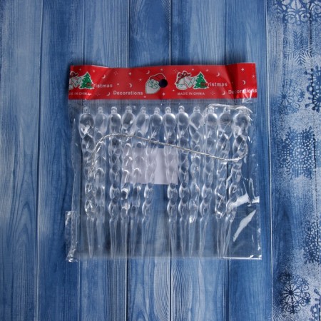 Christmas tree icicles "icicle luxury" (set 12 pcs) pattern, 13 cm-2