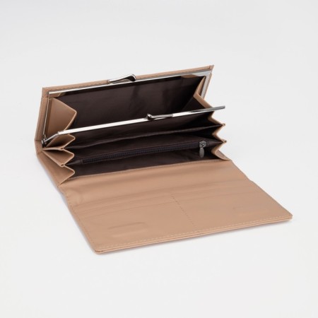 Women's wallet on magnets, beige color-2
