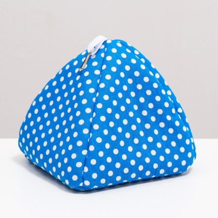 House "Wigwam" for rodents 17*17*17 cm, calico, fleece, foam rubber, blue-2