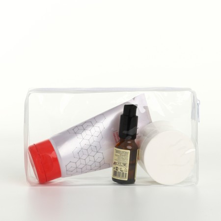 Cosmetic bag with lightning, white color-1