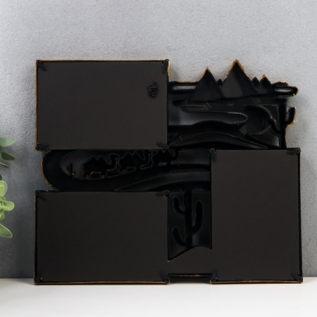 Photo frame Plastic in 3 photos 10x15 cm "Desert Caravan" Dark Gold 32x27 cm-2
