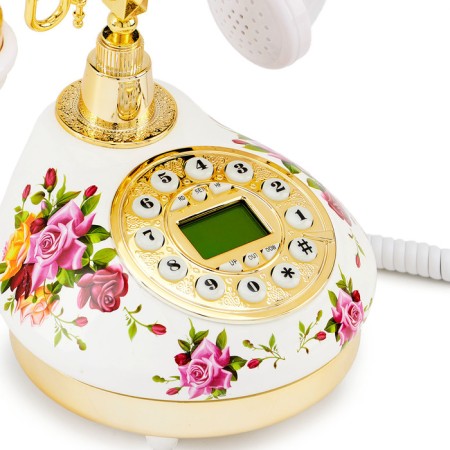 Retro-telephone "Red roses"-2