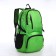 Folding backpack on lightning from textiles, 5 pockets, green color