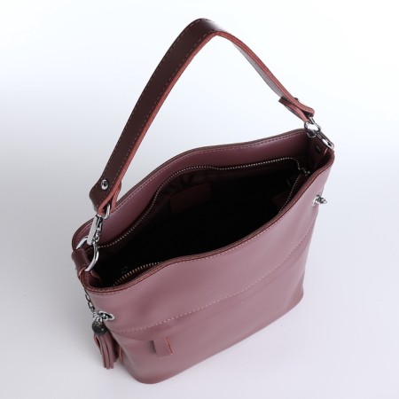 Luggage bag, 2 external pockets, long belt, powder color-8