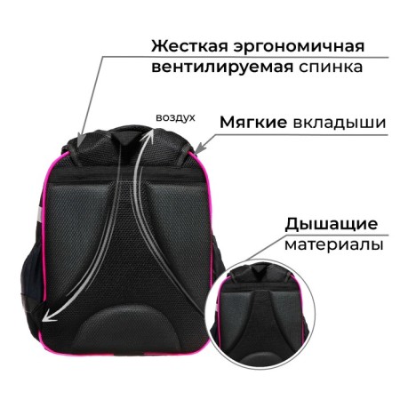 School backpack, 37 x 28 x 19 cm, calligrata volt "Anime's eyes"-4