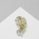 Brooch "Pen" with bead, white color in gold