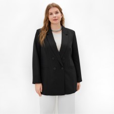 Jacket female double-breasted Mist Plus-Size, size 58, black color