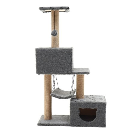 Complex for cats with a claw, with wide pillars, 3 -level, with 2 houses and hammock, 72 x 95-1