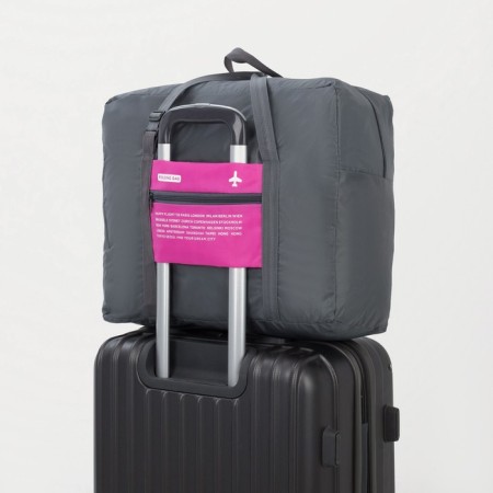 Board Road on a zipper, folding in a cosmetic bag, outer pocket, gray/pink color-4
