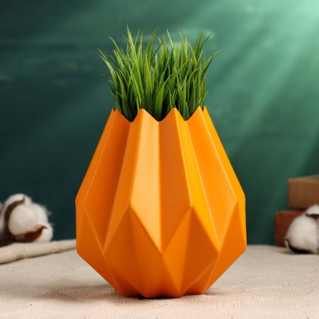 Kashpo - Vase "Triangles" 14x7x7cm, Orange